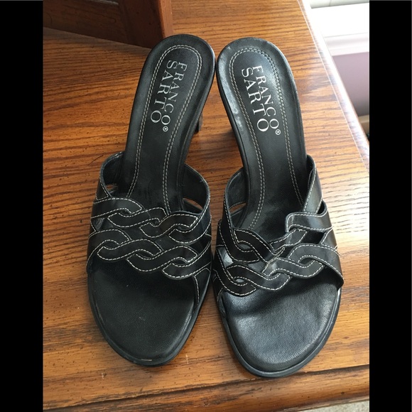 Franco Sarto Black Leather Brazalian Sandals! 7M - Picture 3 of 6
